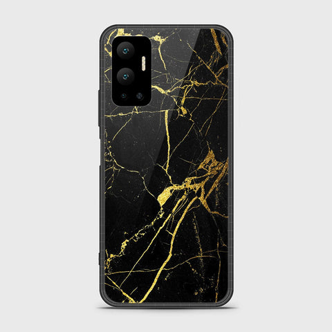 Infinix Hot 12 Cover- Black Marble Series - HQ Ultra Shine Premium Infinity Glass Soft Silicon Borders Case