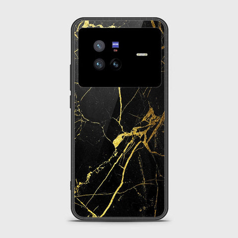 Vivo X80 Cover- Black Marble Series - HQ Ultra Shine Premium Infinity Glass Soft Silicon Borders Case