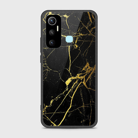 Infinix Hot 11 Cover- Black Marble Series - HQ Ultra Shine Premium Infinity Glass Soft Silicon Borders Case