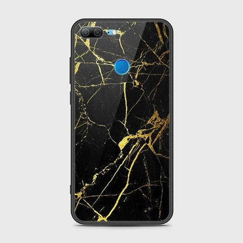 Huawei Honor 9 Lite Cover - Black Marble Series - HQ Ultra Shine Premium Infinity Glass Soft Silicon Borders Case