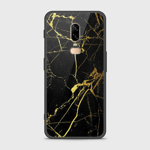 OnePlus 6 Cover- Black Marble Series - HQ Ultra Shine Premium Infinity Glass Soft Silicon Borders Case