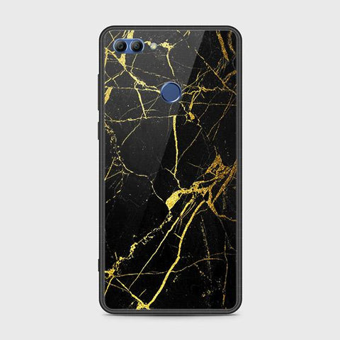 Huawei Y9 2018 Cover - Black Marble Series - HQ Ultra Shine Premium Infinity Glass Soft Silicon Borders Case