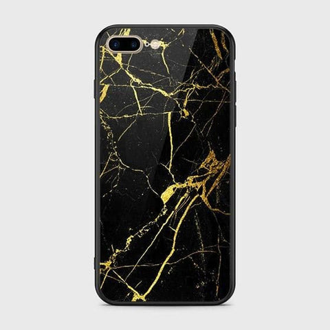 iPhone 7 Plus Cover - Black Marble Series - HQ Ultra Shine Premium Infinity Glass Soft Silicon Borders Case