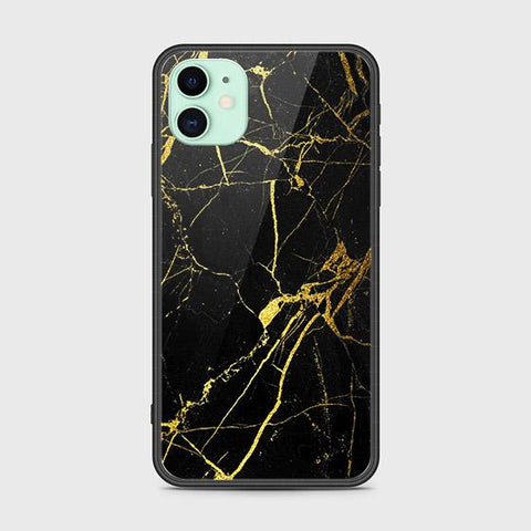 iPhone 11 Cover - Black Marble Series - HQ Ultra Shine Premium Infinity Glass Soft Silicon Borders Case