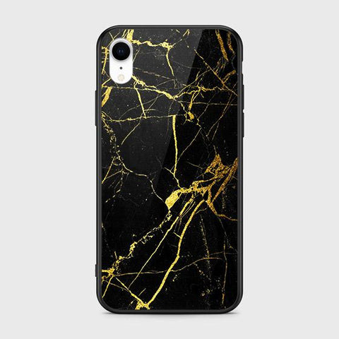 iPhone XR Cover - Black Marble Series - HQ Ultra Shine Premium Infinity Glass Soft Silicon Borders Case