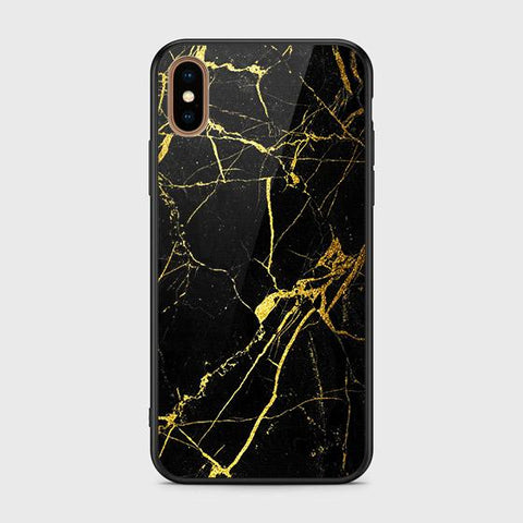 iPhone XS Max Cover - Black Marble Series - HQ Ultra Shine Premium Infinity Glass Soft Silicon Borders Case