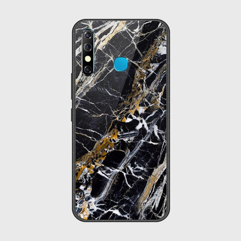 Tecno Spark 4 Cover- Black Marble Series - HQ Ultra Shine Premium Infinity Glass Soft Silicon Borders Case