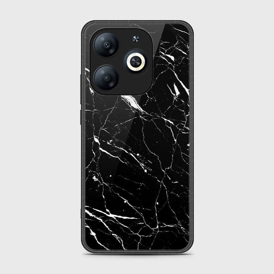 Infinix Smart 8 Pro Cover- Black Marble Series - HQ Ultra Shine Premium Infinity Glass Soft Silicon Borders Case (Fast Delivery)