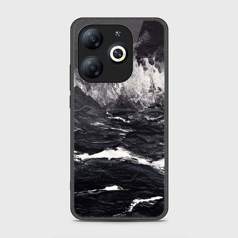 Infinix Smart 8 Pro Cover- Black Marble Series - HQ Ultra Shine Premium Infinity Glass Soft Silicon Borders Case