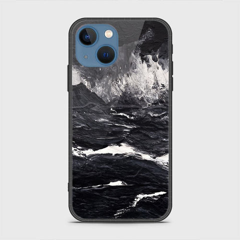 iPhone 13 Cover - Black Marble Series - HQ Ultra Shine Premium Infinity Glass Soft Silicon Borders Case