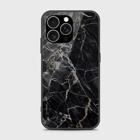 iPhone 15 Pro Max Cover- Black Marble Series - HQ Ultra Shine Premium Infinity Glass Soft Silicon Borders Case