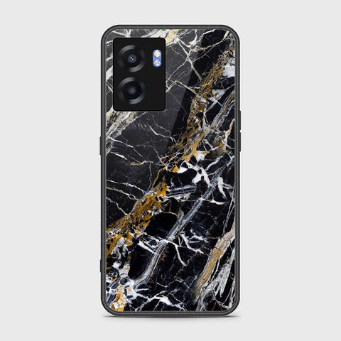 Realme V23 Cover- Black Marble Series - HQ Ultra Shine Premium Infinity Glass Soft Silicon Borders Case