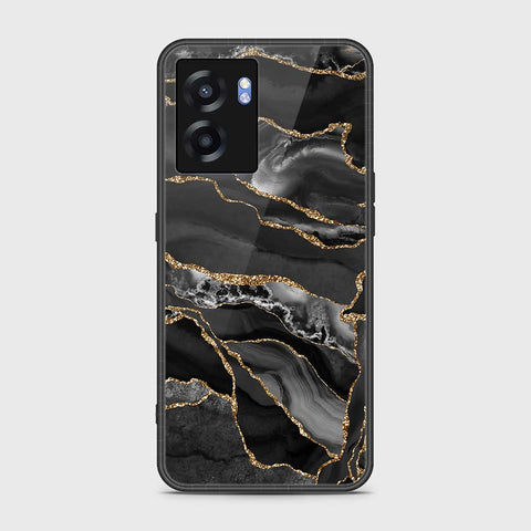 Realme Narzo 50 5G Cover- Black Marble Series - HQ Ultra Shine Premium Infinity Glass Soft Silicon Borders Case