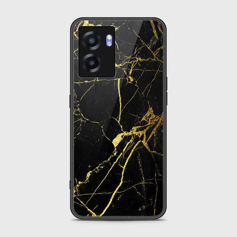 Realme Narzo 50 5G Cover- Black Marble Series - HQ Ultra Shine Premium Infinity Glass Soft Silicon Borders Case