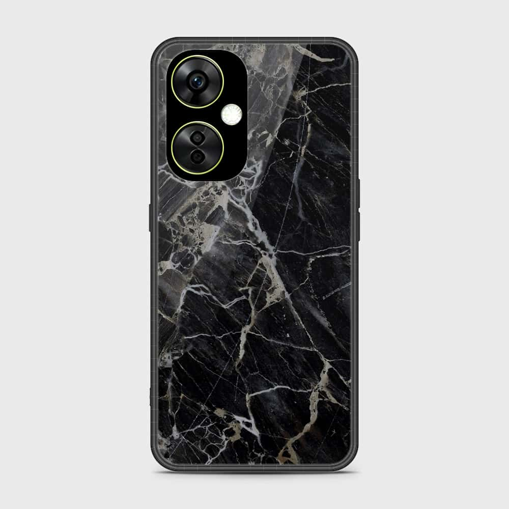 OnePlus Nord CE 3 Lite Cover- Black Marble Series - HQ Ultra Shine Premium Infinity Glass Soft Silicon Borders Case