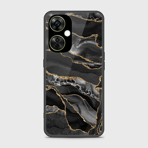 OnePlus Nord CE 3 Lite Cover- Black Marble Series - HQ Ultra Shine Premium Infinity Glass Soft Silicon Borders Case