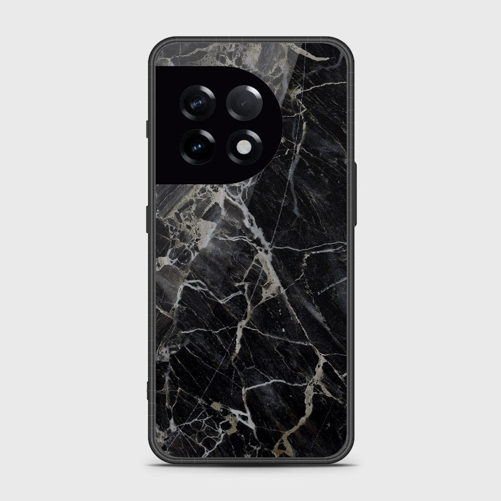 OnePlus 11R Cover- Black Marble Series - HQ Ultra Shine Premium Infinity Glass Soft Silicon Borders Case