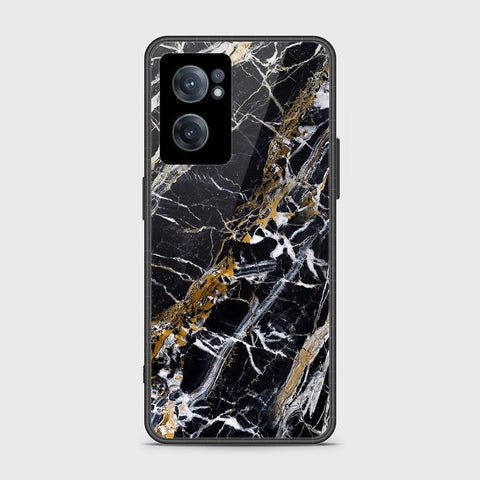 OnePlus Nord CE 2 5G Cover- Black Marble Series - HQ Ultra Shine Premium Infinity Glass Soft Silicon Borders Case