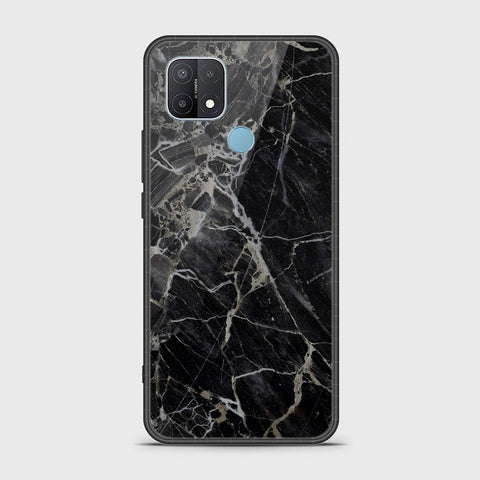 Oppo A15s Cover- Black Marble Series - HQ Ultra Shine Premium Infinity Glass Soft Silicon Borders Case