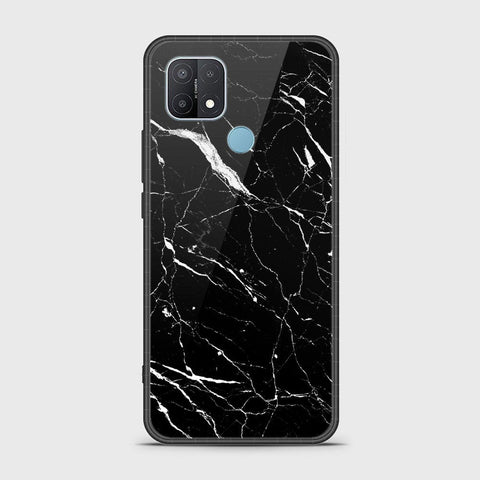 Oppo A15s Cover- Black Marble Series - HQ Ultra Shine Premium Infinity Glass Soft Silicon Borders Case