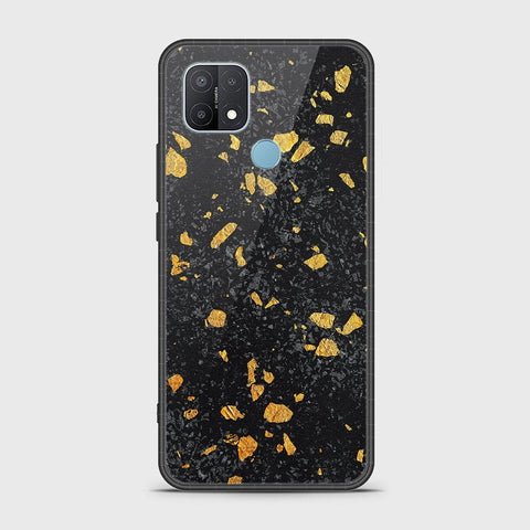 Oppo A15s Cover- Black Marble Series - HQ Ultra Shine Premium Infinity Glass Soft Silicon Borders Case