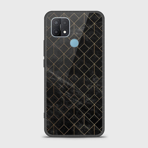 Oppo A15s Cover- Black Marble Series - HQ Ultra Shine Premium Infinity Glass Soft Silicon Borders Case