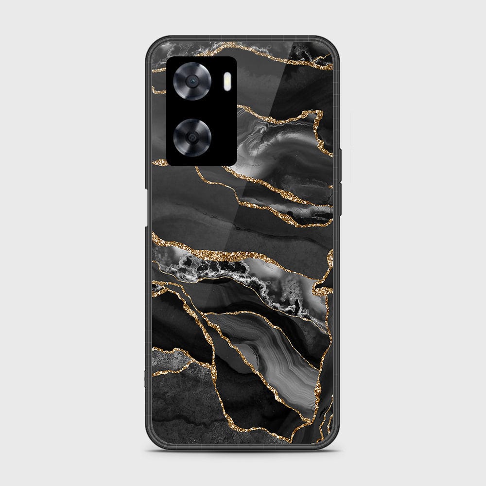 Oppo A57 4G 2022 Cover- Black Marble Series - HQ Ultra Shine