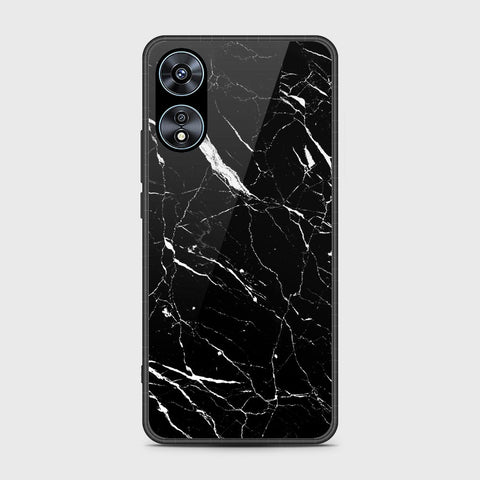 Oppo A78 4G Cover- Black Marble Series - HQ Ultra Shine Premium Infinity Glass Soft Silicon Borders Case