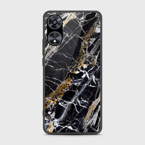 Oppo A78 4G Cover- Black Marble Series - HQ Ultra Shine Premium Infinity Glass Soft Silicon Borders Case