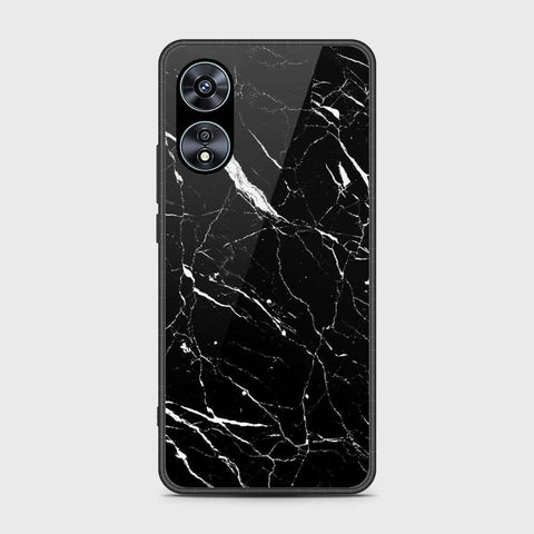 Oppo A97 5G Cover- Black Marble Series - HQ Ultra Shine Premium Infinity Glass Soft Silicon Borders Case