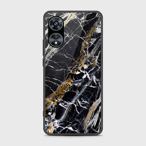 Oppo A97 5G Cover- Black Marble Series - HQ Ultra Shine Premium Infinity Glass Soft Silicon Borders Case