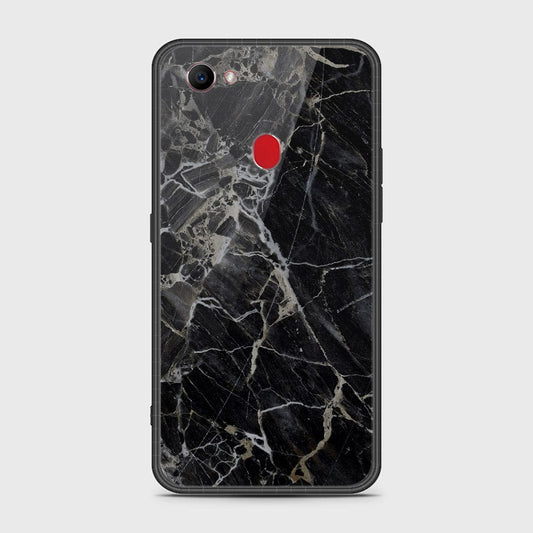 Oppo F7 Cover- Black Marble Series - HQ Ultra Shine Premium Infinity Glass Soft Silicon Borders Case