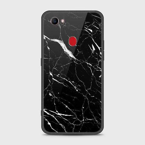 Oppo F7 Cover- Black Marble Series - HQ Ultra Shine Premium Infinity Glass Soft Silicon Borders Case