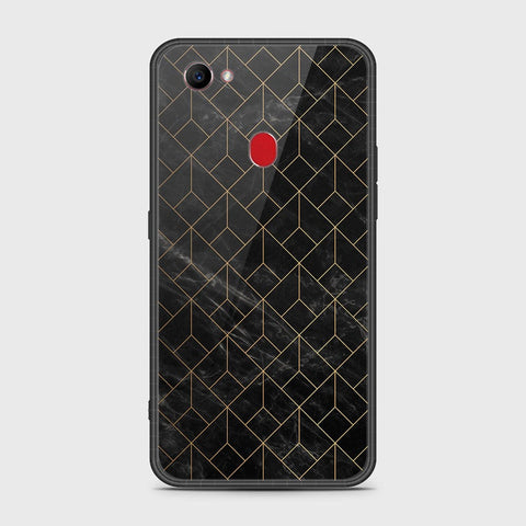 Oppo F7 Cover- Black Marble Series - HQ Ultra Shine Premium Infinity Glass Soft Silicon Borders Case