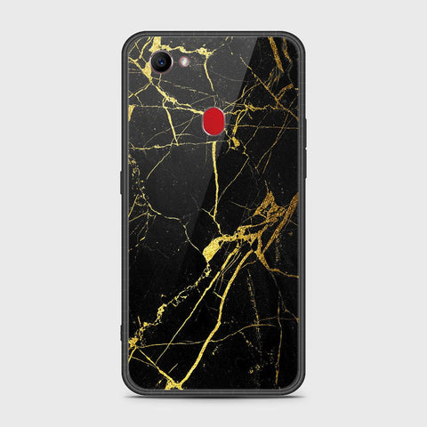 Oppo F7 Cover- Black Marble Series - HQ Ultra Shine Premium Infinity Glass Soft Silicon Borders Case