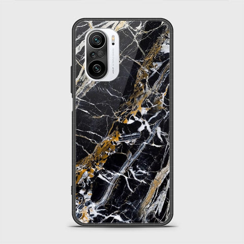 Xiaomi Poco F3 Cover - Black Marble Series - HQ Ultra Shine Premium Infinity Glass Soft Silicon Borders Casee