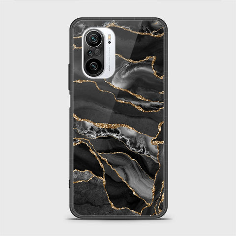 Xiaomi Poco F3 Cover - Black Marble Series - HQ Ultra Shine Premium Infinity Glass Soft Silicon Borders Casee