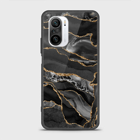 Xiaomi Redmi K40 Cover - Black Marble Series - HQ Ultra Shine Premium Infinity Glass Soft Silicon Borders Casee