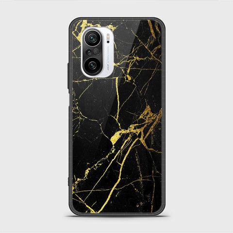 Xiaomi Poco F3 Cover - Black Marble Series - HQ Ultra Shine Premium Infinity Glass Soft Silicon Borders Casee