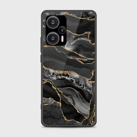 Xiaomi Redmi Note 12 Turbo  Cover- Black Marble Series - HQ Ultra Shine Premium Infinity Glass Soft Silicon Borders Case