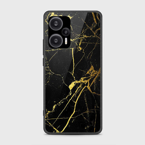 Xiaomi Redmi Note 12 Turbo  Cover- Black Marble Series - HQ Ultra Shine Premium Infinity Glass Soft Silicon Borders Case