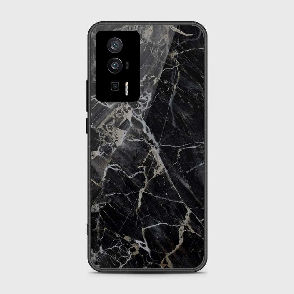 Xiaomi Redmi K60 Cover- Black Marble Series - HQ Ultra Shine Premium Infinity Glass Soft Silicon Borders Case