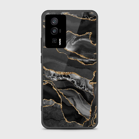 Xiaomi Redmi K60 Pro Cover- Black Marble Series - HQ Ultra Shine Premium Infinity Glass Soft Silicon Borders Case