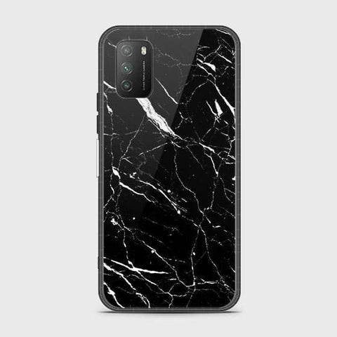 Xiaomi Redmi 9T Cover - Black Marble Series - HQ Ultra Shine Premium Infinity Glass Soft Silicon Borders Case