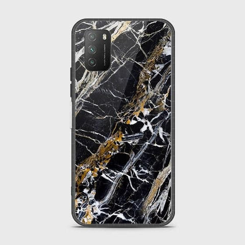 Xiaomi Redmi 9T Cover - Black Marble Series - HQ Ultra Shine Premium Infinity Glass Soft Silicon Borders Case