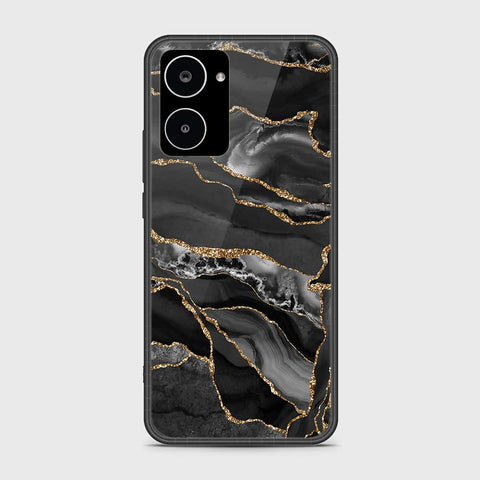 Realme 10 4G Cover- Black Marble Series - HQ Ultra Shine Premium Infinity Glass Soft Silicon Borders Case