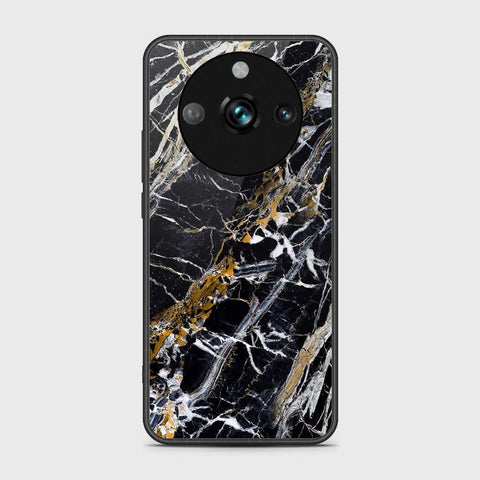 Realme 11 Pro Cover- Black Marble Series - HQ Ultra Shine Premium Infinity Glass Soft Silicon Borders Case