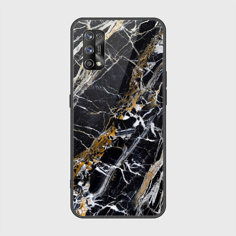 Realme 7 Pro Cover - Black Marble Series - HQ Ultra Shine Premium Infinity Glass Soft Silicon Borders Casee