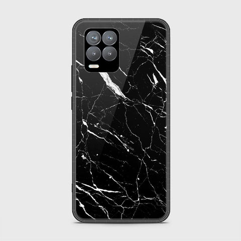 Realme 8 Cover - Black Marble Series - HQ Ultra Shine Premium Infinity Glass Soft Silicon Borders Casee