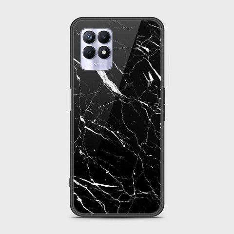 Realme 8i Cover - Black Marble Series - HQ Ultra Shine Premium Infinity Glass Soft Silicon Borders Case